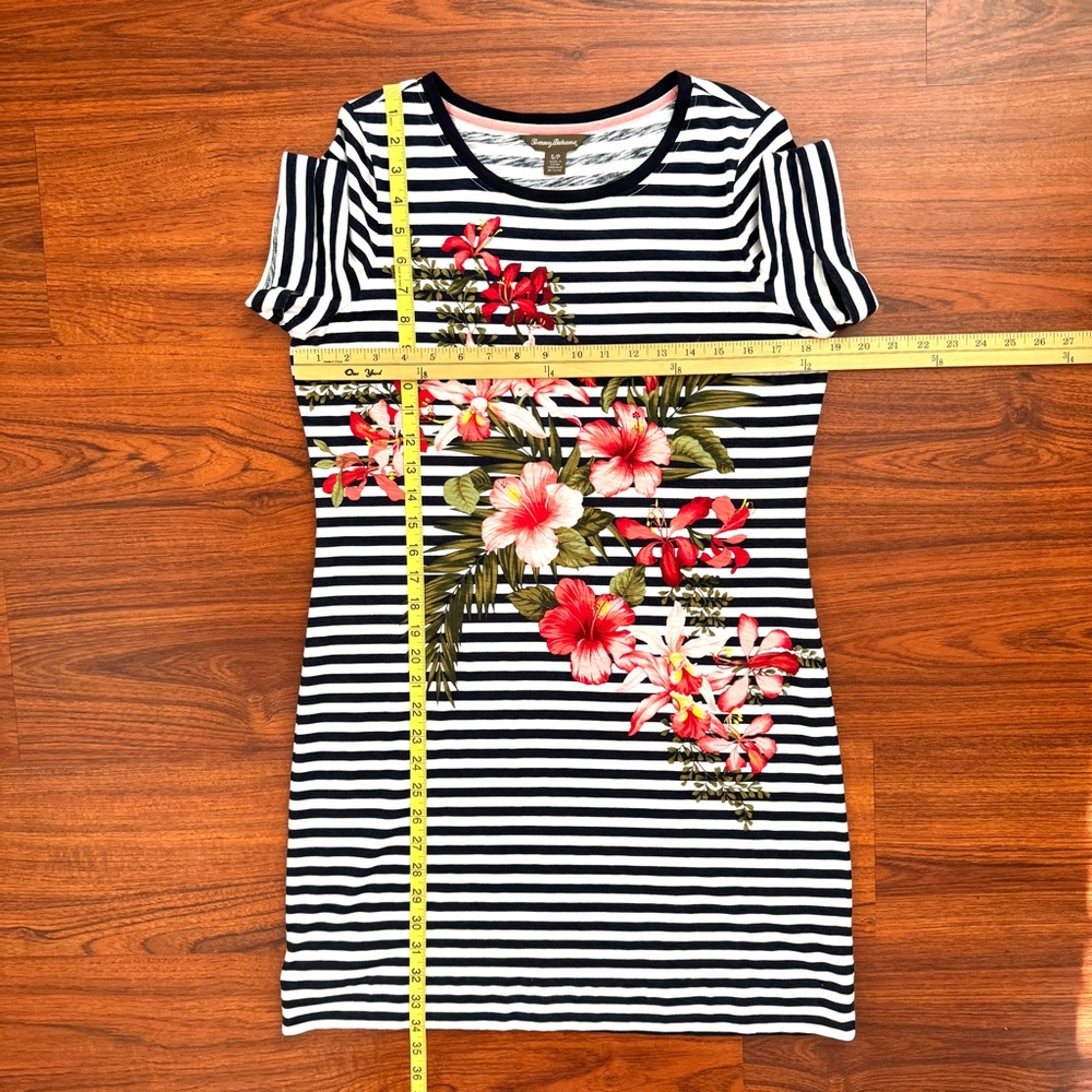 π Tommy Bahama Navy & White Striped Floral Dress - Picture 9 of 10